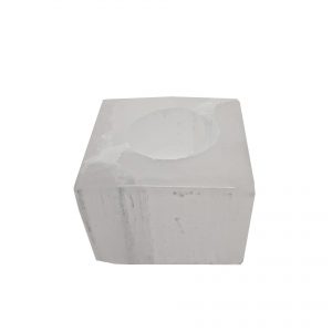 Selenite Porta Velas Cubo